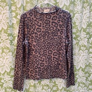 Anthropologie en elly Leopard Fleece Top